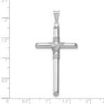 14K White Gold with Center Wrap Tube Cross Pendant - Image 4