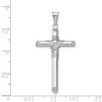 14K White Gold with Center Wrap Tube Cross Pendant - Image 4