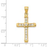 14k CZ Cross Pendant - Image 4