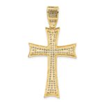 14k and White Rhodium Micro Pav‚ CZ Large Cross Pendant - Image 3