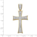 14k and White Rhodium Micro Pav‚ CZ Large Cross Pendant - Image 4