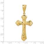 14k Diamond-cut Budded Cross Pendant - Image 4