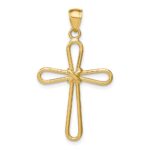 14k Polished Rounded Cross with -X- Center Pendant