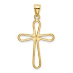 14k Polished Rounded Cross with -X- Center Pendant - Image 3