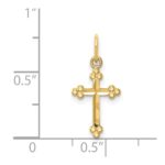 14k Small Diamond-cut Budded Cross Pendant - Image 4