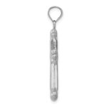 14k White Gold Reversible Diamond-cut Cross Pendant - Image 2