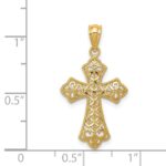 14k Polished Filigree Cross Pendant - Image 3
