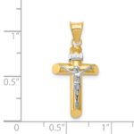 14k Two-Tone Polished Crucifix Pendant - Image 3