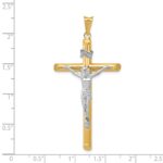 14k Two-Tone Polished Crucifix Pendant - Image 4