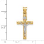 14k Two-Tone Crucifix Pendant - Image 3