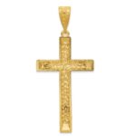 14k Two-tone Diamond-cut Crucifix Pendant - Image 4