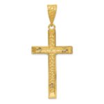 14k Two-tone Diamond-cut Crucifix Pendant - Image 4