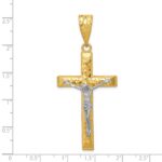14k Two-tone Diamond-cut Crucifix Pendant - Image 3