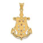 14k Tri-Color Mariner Crucifix Pendant - Image 4