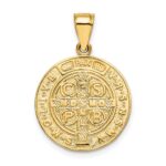 14k Polished Solid San Benito 2-Sided Round Pendant - Image 4