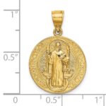 14k Polished Solid San Benito 2-Sided Round Pendant - Image 3