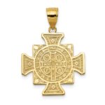 14k Polished Solid San Benito 2-Sided Cross Pendant - Image 4