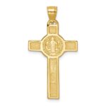 14k Polished San Benito Solid 2-Sided Crucifix Pendant - Image 4