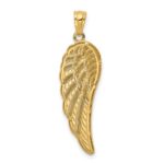 14K and White Rhodium Polished Two-Level Angel Wing Pendant - Image 4
