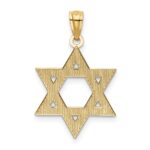 14k Diamond-cut Polished Star of David Pendant - Image 3