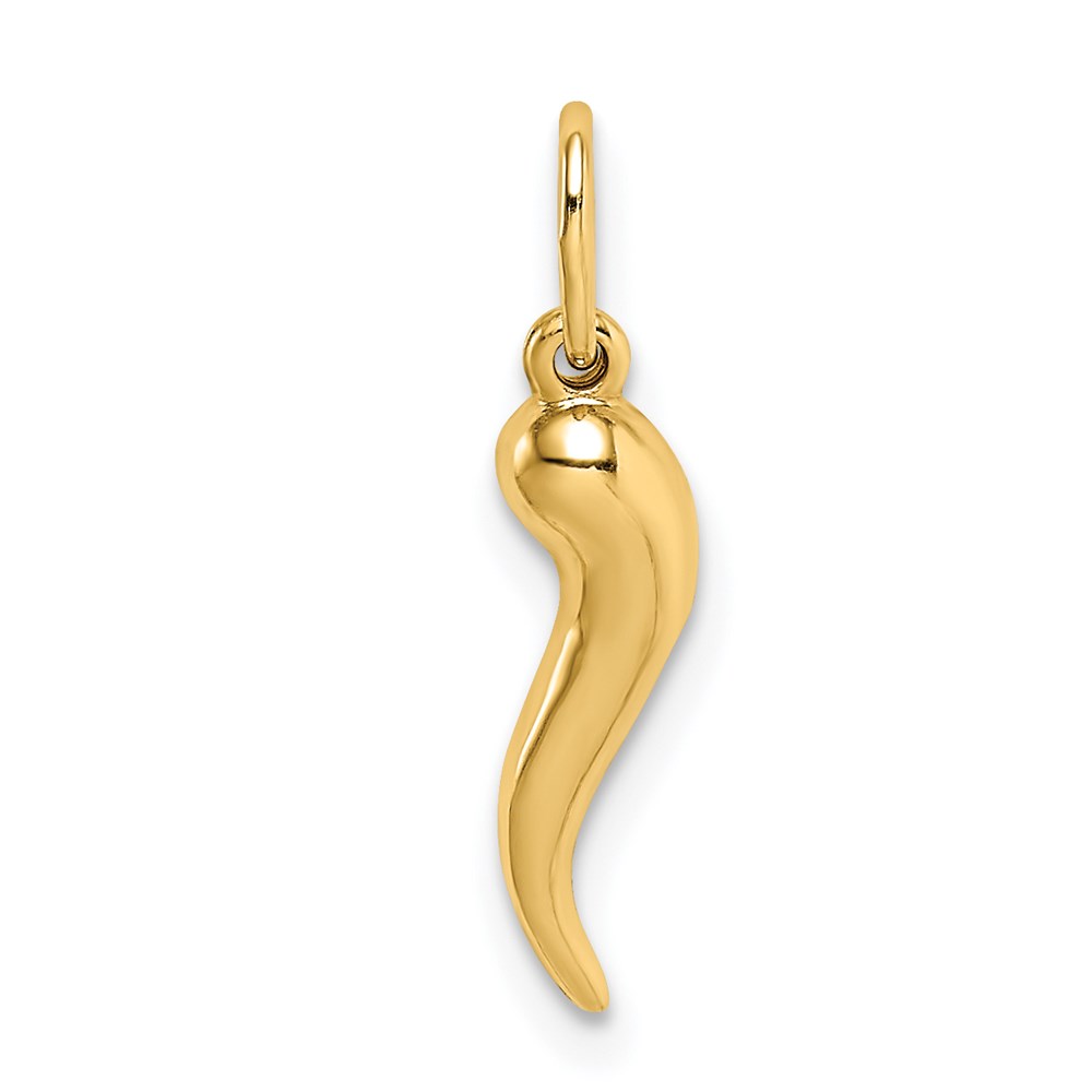 K6390.jpg 14k Hollow Italian Horn Pendant - Image 1