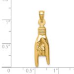14K 3-D Hollow Rock On Sign Charm - Image 4