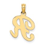14KY Script Letter R Initial Pendant - Image 4