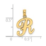14KY Script Letter R Initial Pendant - Image 3
