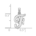 14KW White Gold Script Letter F Initial Pendant - Image 3