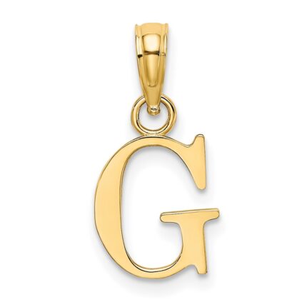 14K Polished Block Letter G Initial Pendant