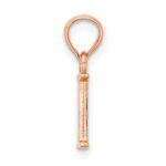 14K Rose Gold Polished Block Letter I Initial Pendant - Image 2