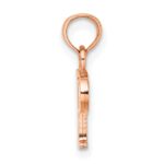 14K Rose Gold Polished Block Letter P Initial Pendant - Image 2