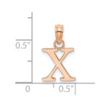 14K Rose Gold Polished Block Letter X Initial Pendant - Image 4