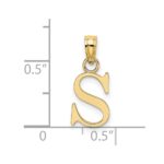 14K Polished Block Letter S Initial Pendant - Image 3