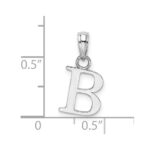 14KW Polished Block Letter B Initial Pendant - Image 3