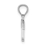 14K White Gold Polished Block Letter T Initial Pendant - Image 2