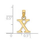 14K Polished Block Letter X Initial Pendant - Image 3