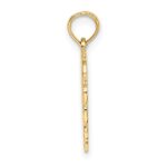 14KY Heart Script Letter C Initial Charm - Image 2