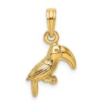 14K 3-D Textured/Polished Toucan Bird Charm - Image 4