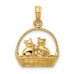 14K 3-D Cats Inside Of Basket Charm - Image 4