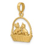 14K 3-D Cats Inside Of Basket Charm - Image 5