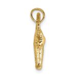 14K 3-D Textured Arch Back and Raised Tail Cat Charm - Image 2
