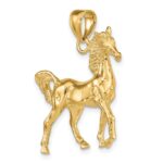 14K 3-D Polished Horse Charm - Image 5