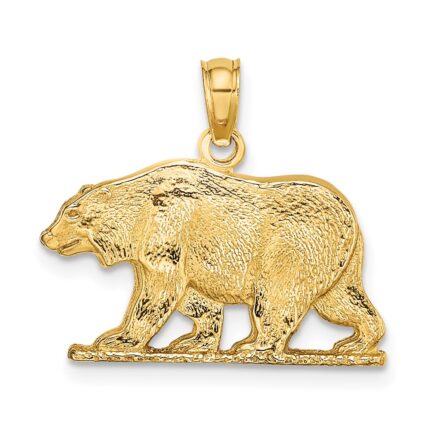 14K Textured Bear Charm