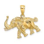 14K 3-D Elephant Profile with Tusk Charm