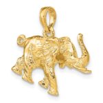 14K 3-D Elephant Profile with Tusk Charm - Image 5