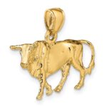 14K 3-D Bull with Horns Charm - Image 5