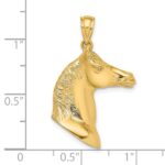 14K 3-D Polished Horse Head Charm - Image 3