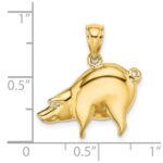 14K Polished Pig Charm - Image 3