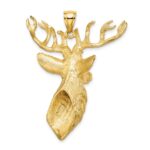 14K 3-D Textured Deer Head 12-Point Buck Charm - Image 3